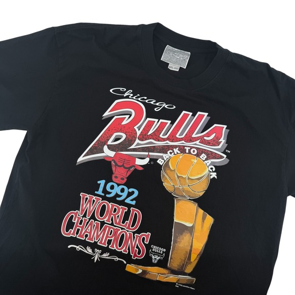 Saturday a Hero Other - Chicago Bulls‎ 1992 World Champions T-Shirt Black Mens XL Saturday a Hero NBA